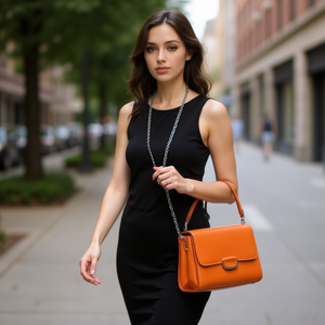 Cadena metálica ILAN para bolso de mano, 40 cm x 6 mm, color plateado con clips - Product Image 2