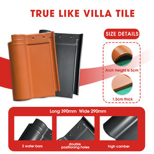 Venta al por mayor de fábrica, tejas de cerámica de una sola onda, tejas tradicionales de Villa antidecoloración, aluminio de terracota ignífugo para templo - Product Image 3