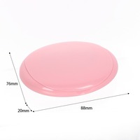 Étui compact portable rond en plastique rose personnalisable avec miroir pour le maquillage et l'emballage de poudre de soin de la peau