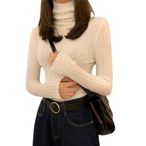 Pull à col roulé pour femme, pull à col haut pour femme, pull en tricot pour fille - Product Image 3