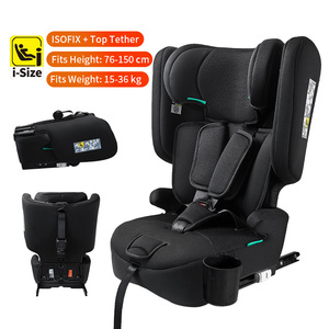 <span class=keywords><strong>Coussin</strong></span> rehausseur à dossier haut pliable à un bouton avec fixation ISOFIX ECE R129 pour enfants de 76 à 150 cm, appuie-tête réglable en 10 positions - Product Image 3
