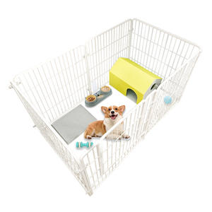 Hondenren van metaal, solide metalen hondenren met afzetting voor kleine en middelgrote honden, binnen en buiten, puppyren, extra stevige kennel - Product Image 5