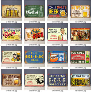 <span class=keywords><strong>Plaque</strong></span> métallique de décoration murale vintage pour pub bar club homme des cavernes DON'T WORRY HAPPY beer Affiche en métal rétro bière étain signe Vente en gros - Product Image 5