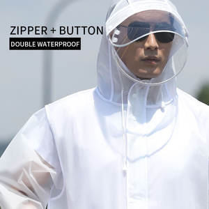 Raingear EVA jas hujan manteau de <span class=keywords><strong>pluie</strong></span> imperméable adulte mode imperméable longue <span class=keywords><strong>veste</strong></span> avec chapeau à capuche pour vélo - Product Image 4