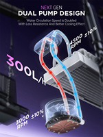 Système de refroidissement liquide pour processeur tout-en-un 360 ARGB avec Aura Sync, ventilateurs de radiateur ARGB de 120 mm, roulement fluide, capacité thermique de 330 W