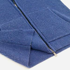 AiNear venta al por mayor logotipo personalizado diseño Oem & Odm manga larga cuello alto cremallera azul real para hombres acrílico lana tejido cárdigan suéter - Product Image 5