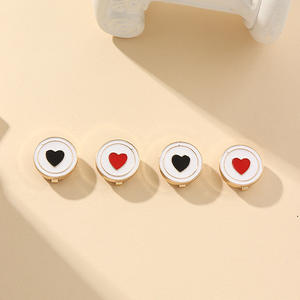 JFRB088ハート型エナメルボタンブラウスカフスカフスレディースドレス装飾用ファンシーボタンクリップ - Product Image 2