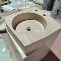 Lavabo sur pied rectangulaire en marbre de pierre calcaire luxueux et élégant, vente directe usine