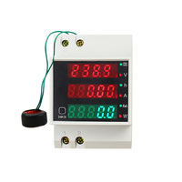 Compteur numérique de courant, de tension et de facteur de puissance AC80-300V AC200-450V sur rail DIN, ampèremètre, voltmètre