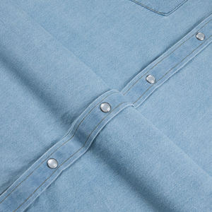 Camisas Vaqueras Casuales Hechas a Medida para Hombre al por Mayor con Botones de Presión de Perla, Bolsillos en el Pecho, Manga Larga, Lavado Ácido, Camisa Social para Hombre - Product Image 4