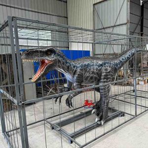 Raptor grandeur nature réaliste de dinosaure animatronique pour parc d'attractions et parc animalier - Product Image 1