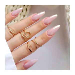 Elegant Luxury Long Medium Stiletto Fake Nails Glossy Pink Matte Easy Apply Non Soft Gel Abs Factory Wholesales Press On Nails