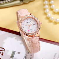 Nouvelle montre pour femme, vente en gros, haute valeur, commerce extérieur transfrontalier, incrustée de diamants, luxe léger, quartz coloré de niche
