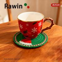 Sous-verres de Noël en crochet faits à la main, tapis antidérapants, décorations de table de Noël, cadeaux, sets de table, dessous de verre de Noël et du Nouvel An en crochet