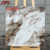 Carrelage en porcelaine moderne de luxe 600x600mm, aspect marbre poli, antidérapant, économique, pour salon et chambre à coucher
