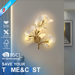 Op maat gemaakte meubels luxe keramiek metaal Ginkgo Biloba blad serie tafellamp vloerlamp wandlamp kroonluchter Ginkgo verlichting - Product Image 1