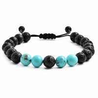 Bracelets unisexes faits à la main en pierre naturelle œil de tigre, turquoise et agate de 8 mm, perles tendance en forme de boule, accessoires de bricolage pour cadeaux