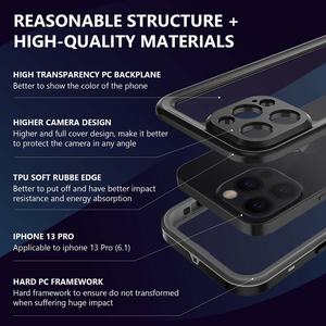 Étui de téléphone étanche IP68 avec protection d'écran intégrée, antichoc, couverture intégrale pour <span class=keywords><strong>iPhone</strong></span> 17 15 14 13 Pro Max 16 Plus <span class=keywords><strong>12</strong></span> <span class=keywords><strong>Mini</strong></span> - Product Image 2