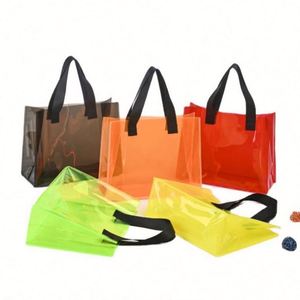 Sac cadeau en PVC transparent imperméable personnalisé de haute qualité, sac de plage en PVC transparent, sac de shopping avec logo - Product Image 1