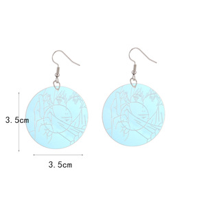 Boucles d'oreilles en acrylique double face style <span class=keywords><strong>laser</strong></span> 2 couleurs Anime JJK, artisanat en résine pour cosplay - Product Image 3