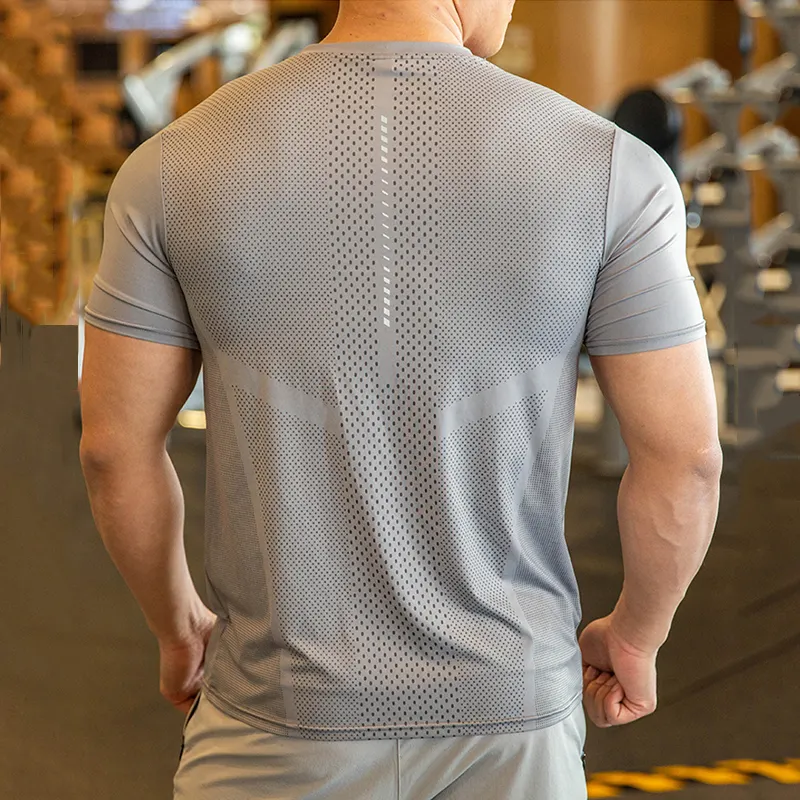 new design gym wear polyester gym wear t shirt camisetas deportivas training tops men breathable t shirt