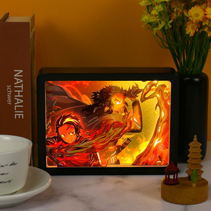 Action Figure di demoni Slayer notte luce carta artigianale attacco personalizzato su Titan Gojo Anime Light Box Anime regalo lampada a LED articoli regalo - Product Image 1