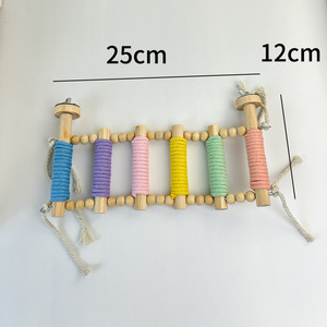 Anello Sospeso per Pappagalli in Rattan Intrecciato a Mano, Colori Vivaci Macaron, Decorazione per Gabbie di Uccelli, Antistress - Product Image 4