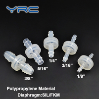 YRC Industrial Filter Inline plastik kecil, saringan PP berduri, selang 1/4 inci 6.4mm