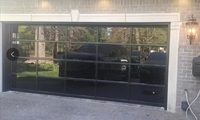 Porte de garage à vue complète en alliage d'aluminium avec panneau en verre trempé et plexiglas givré, porte sectionnelle à ouverture par le haut