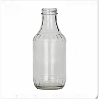 Botol Saus Tomat Kosong, Botol Kaca Dapur untuk Selai Salad, Botol Minuman Kaca 16oz dengan Tutup Sekrup