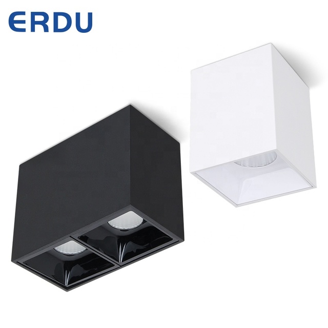 Anti-Glare Square COB Spotlight Smart Dimmable Light Ceiling Surface Mounted Emergency Led Module Downlight