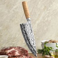 Couteau de boucher professionnel en acier Damas 12Cr, lame martelée, manche ergonomique en bois d'olivier, nouveauté