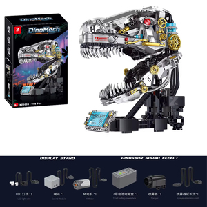 EPT 916 pièces Kit de construction Crâne de T-Rex mécanique avec moteur, lumière, son et brume, Modèle de dinosaure Steampunk à monter pour adolescents et adultes - Product Image 6