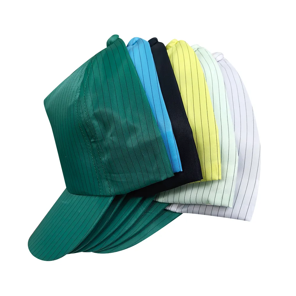 Casquettes de sécurité ESD durables pour vêtements de travail Casquette en polyester antistatique Casquette de baseball ESD