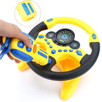 Juguete Educativo de Conducción Simulada con Rotación Eléctrica de 360 Grados, Volante para Niños con Llave de Coche, Luz y Música