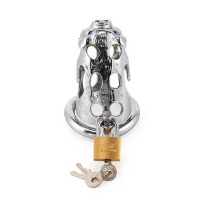 Cage de chasteté <span class=keywords><strong>cochon</strong></span> zodiaque chinois 3 taille anneau dispositif de chasteté masculine serrure à pénis jouets hommes en acier inoxydable jouet sexuel Juguetes Sexuales - Product Image 3