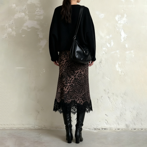 Falda Midi Sexy de Encaje con Estampado de Leopardo para Mujer, Falda Ajustada de Cintura Baja Estilo Sirena, Ropa de Club, Leopardo Sexy - Product Image 6