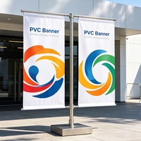 Bannière PVC personnalisée double face à suspendre sur poteau d'éclairage public, signalétique publicitaire extérieure en vinyle