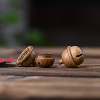 Boîte pendentif en bois en forme de gland de 30 mm, ouvrable, pour perles, pilules, etc., avec fermoir détachable, cadeau DIY pour bijoux