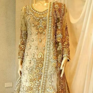 Designer chic indien pakistanais Kameez Lehenga-Robe de mariée avec broderie lourde Zardozi 2019 - Product Image 3