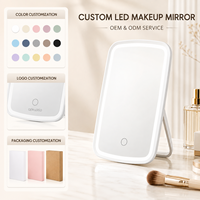 Miroir de maquillage LED portable réglable pour bureau, miroir cosmétique de table pour chambre à coucher et dortoir