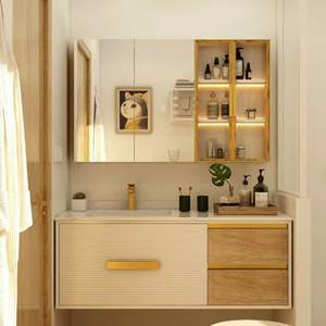 New Chinese Style Solid <b>Wood</b> Bathroom Cabinet Single Bathroom Vanity with extra <b>Large</b> Storage - Product Image 4