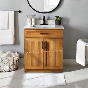 Vama Armoire de rangement personnalisée et efficace Design d'appartement Vanité de salle de bain montée au sol AN13 - Product Image 2