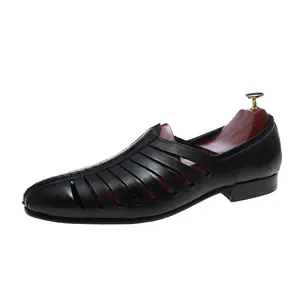 Neue Mode Herren Echt leder Round Toe Strands chuhe Mode hochwertige römische Sandalen für Männer