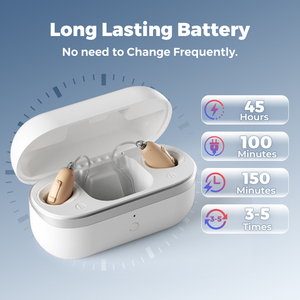 Écouteurs amplificateurs audio Bluetooth 50-120.32DB réglables, stéréo HiFi, réduction du bruit, amplificateur vocal, légers, intra-auriculaires - Product Image 4