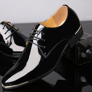 Zapatos Oxford de Vestir para Hombre, de Piel Sintética, con Punta Puntiaguda, con Cordones, para Oficina, Carrera, Todas las Temporadas, Estilo Sólido - Product Image 2