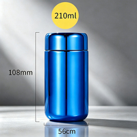 Bouteille d'emballage personnalisée en PET de 210 ml, or, argent, bleu, violet, bouteilles en plastique plaquées or avec bouchon à vis