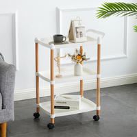Table basse mobile moderne à 3 niveaux en bois et PP, écologique, étanche, avec support, pour la cuisine