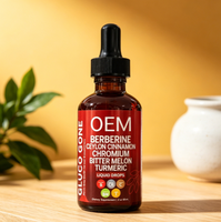 OEM Healthy Drops 60ml Gouttes de Berbérine - Gouttes Herbales Premium avec Cannelle de Ceylan, Chrome, Melon Amer, Curcuma en Gouttes Liquides