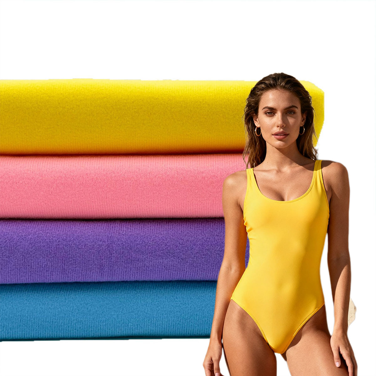 Free Sample Quick-Dry Breathability Matte Plain Elastic Polyamide Elastane Spandex Tricot Fabric Beachwear Bikini Lingerie Boys